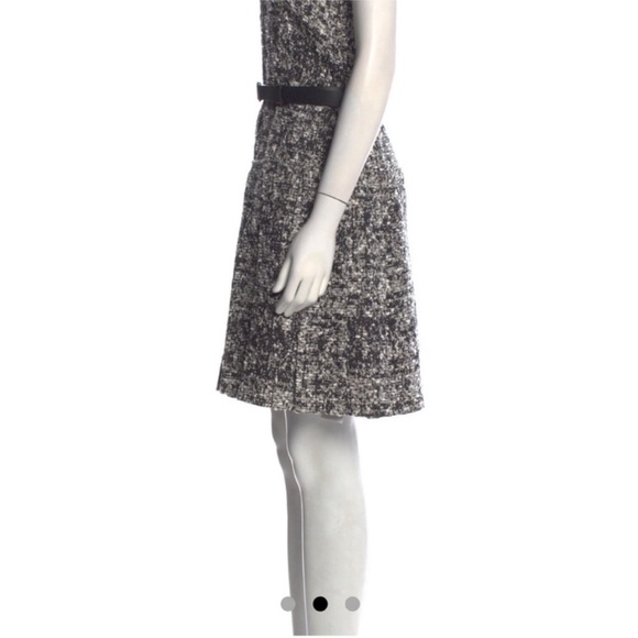Proenza Schouler Black White Boucle Scoop Neck Sleeveless Belted Dress 8 - Picture 5 of 5